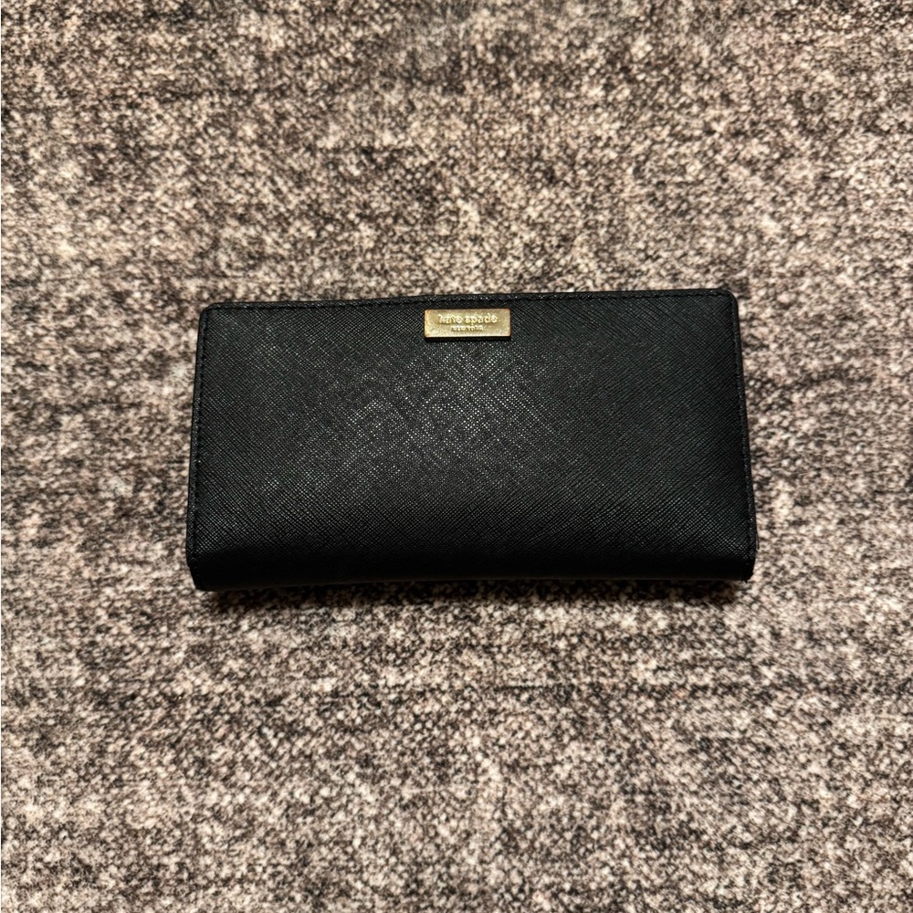 Kate Spade Black Wallet with Gold Accent